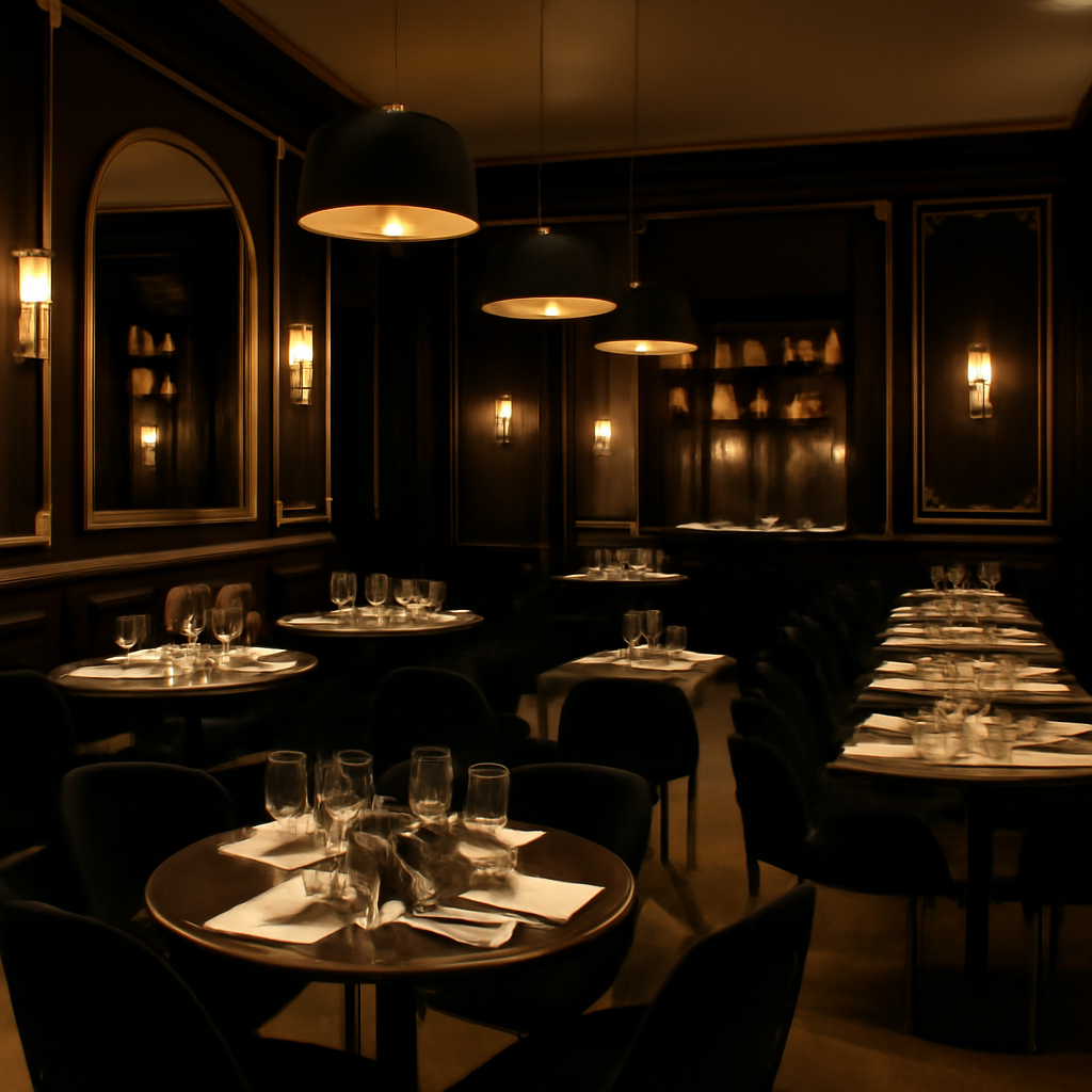 Intérieur élégant du restaurant L'Atelier des Saveurs