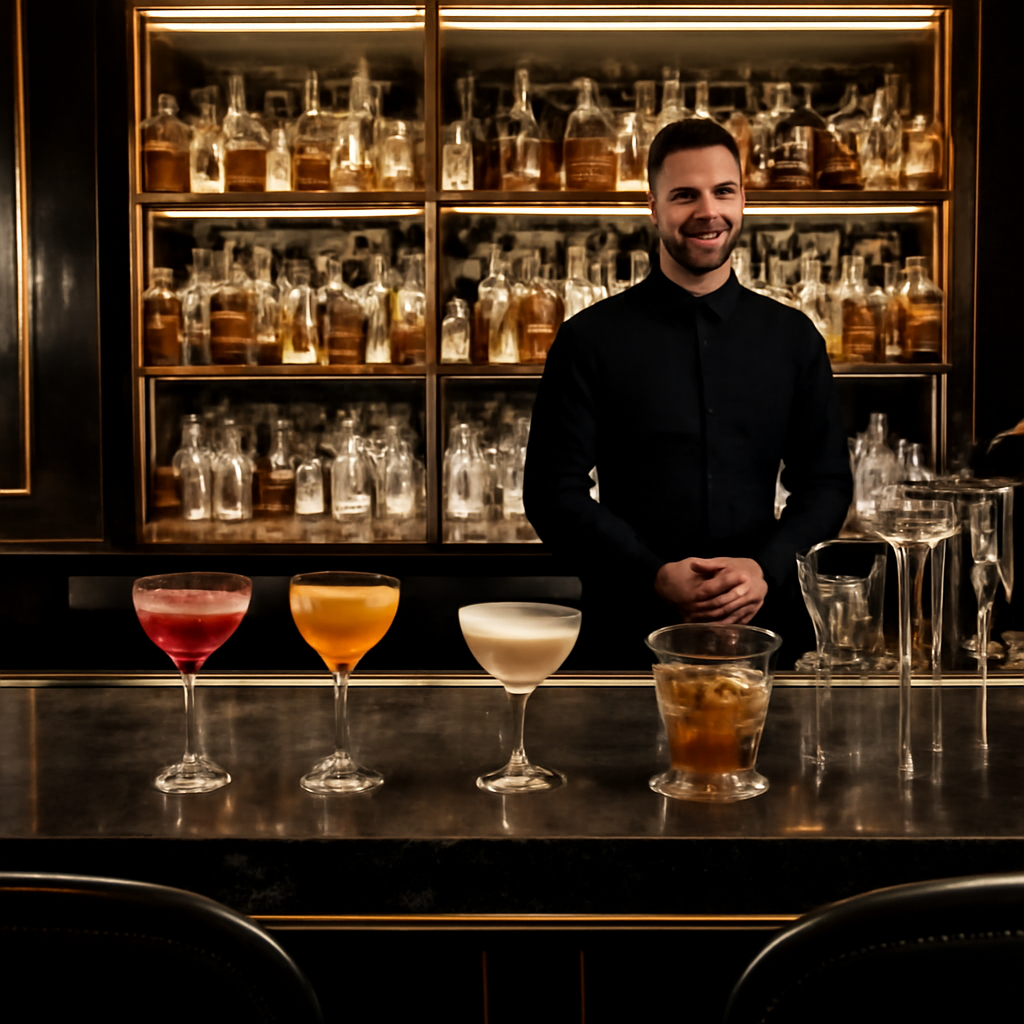 Bar élégant avec cocktails raffinés