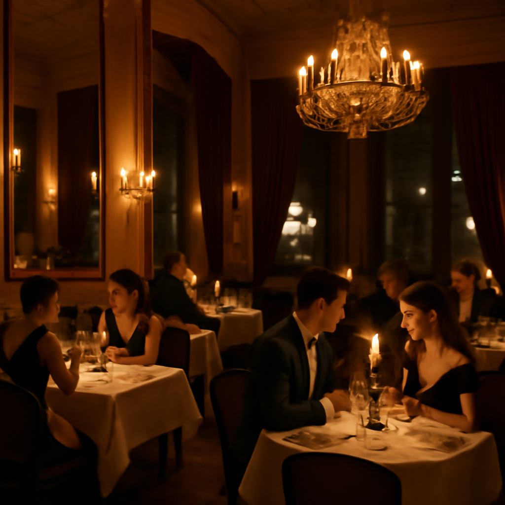 Salle du restaurant ambiance romantique