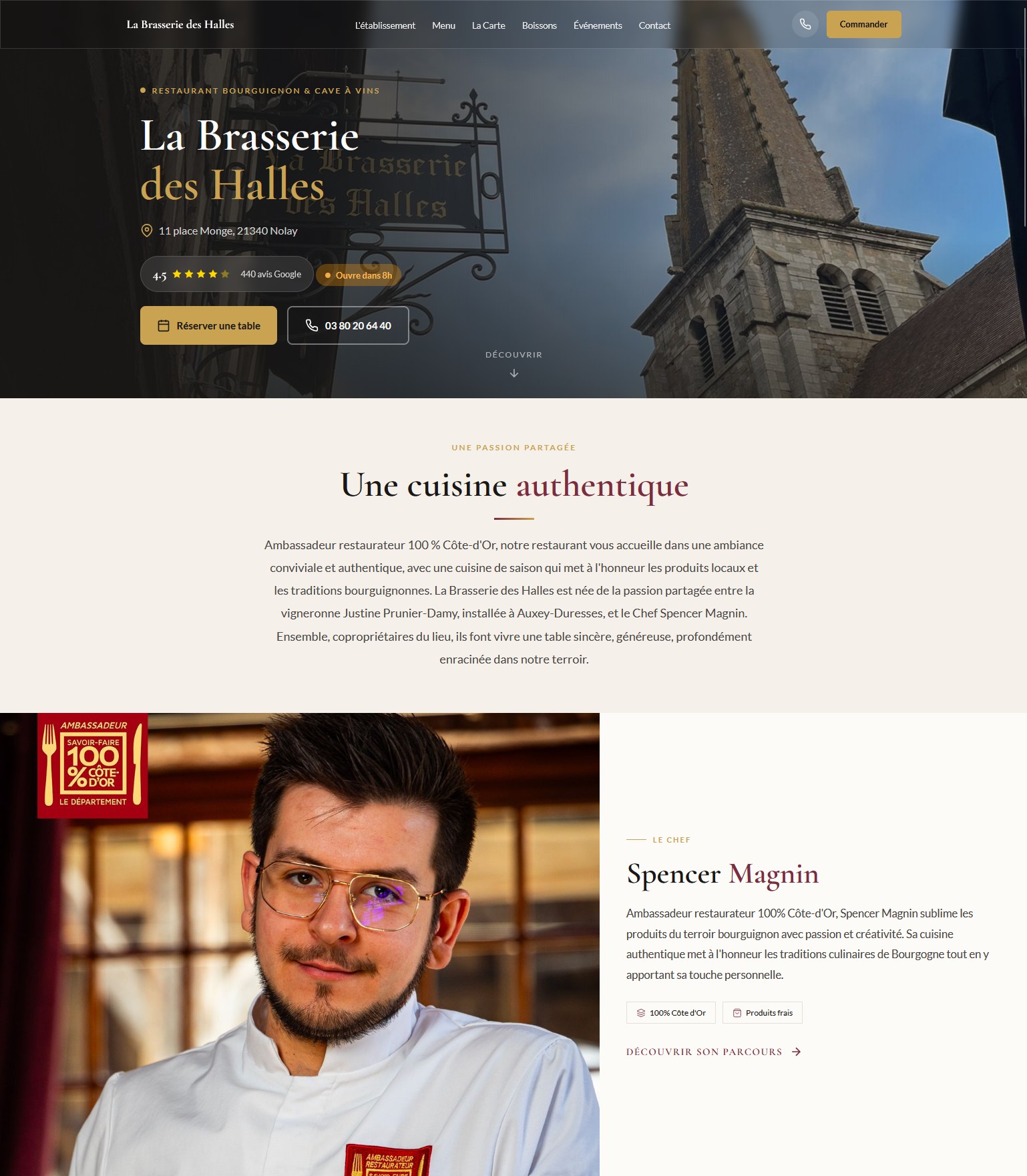 Site La Brasserie des Halles - Restaurant bourguignon